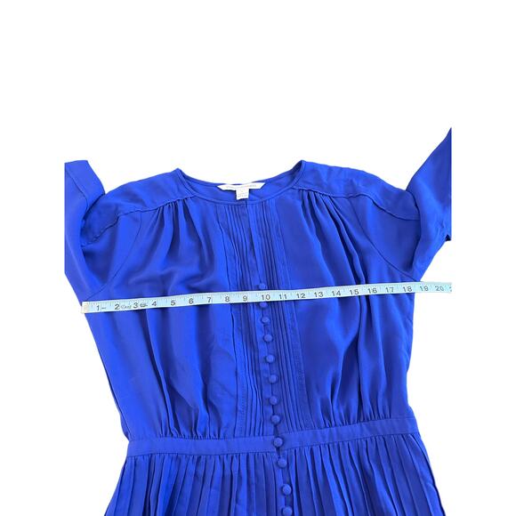 Diane Von Furstenberg Blue Silk Tawney Business Career Long Sleeve Dress Size 8 - Picture 8 of 11